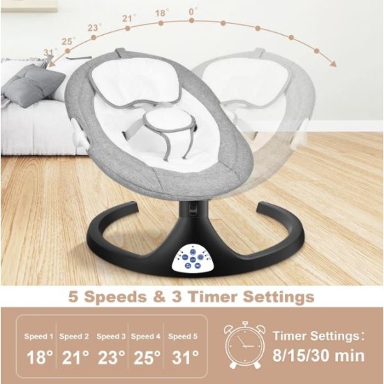 Portable Bluetooth Baby Swing Rocker with Remote Control