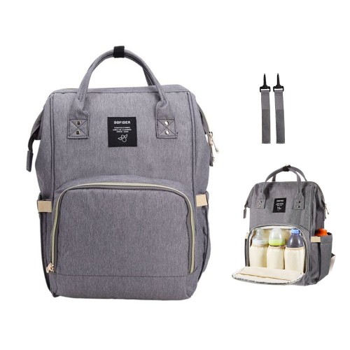 Baby Travel Backpack with 2 Stroller Straps - Grey