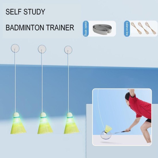 Selfstudy Badminton Trainer Set Telescopic Practice Tool