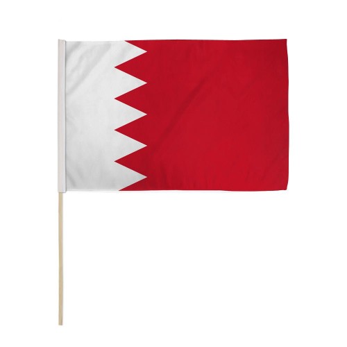 Handheld Wooden Stick Flag - Bahrain