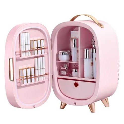 Baseus Beauty Fridge 13L with Makeup Mirror and LED Light 22V CN Plug-Pink