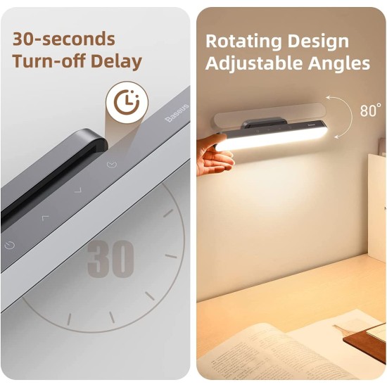 Baseus Magnetic Stepless Dimming Charging Desk Lamp, Rechargeable Night Lamp v2