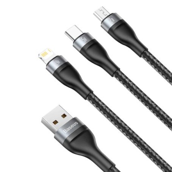 Baseus Flash Series One-for-three Fast Charging Data Cable USB to M+L+C 100W