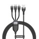 Baseus Flash Series One-for-three Fast Charging Data Cable USB to M+L+C 100W