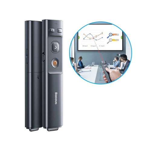 BASEUS ORANGE DOT WIRELESS PRESENTER ACFYB-0G - GREY