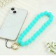 Round Beads Phone Holder Strap Keychain - Blue