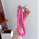 Round Beads Phone Holder Strap Keychain - Pink