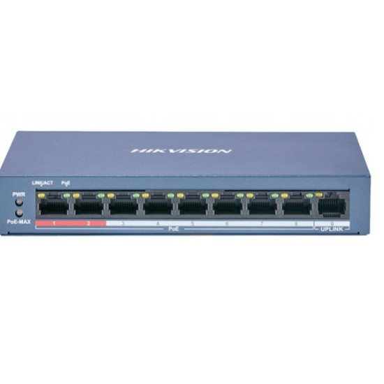 Hikvision 8 Port Fast Ethernet Unmanaged Poe Switch