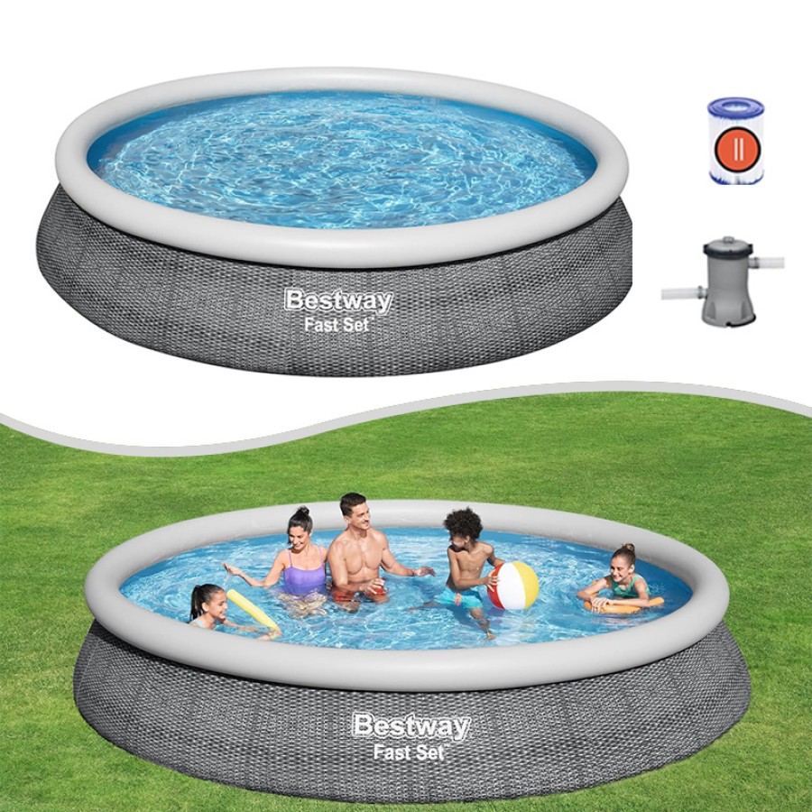 Bestway Inflatable Pool Set - 57313 (457x84cm) Bestway Inflatable Pool Set - 57313 (457x84cm)