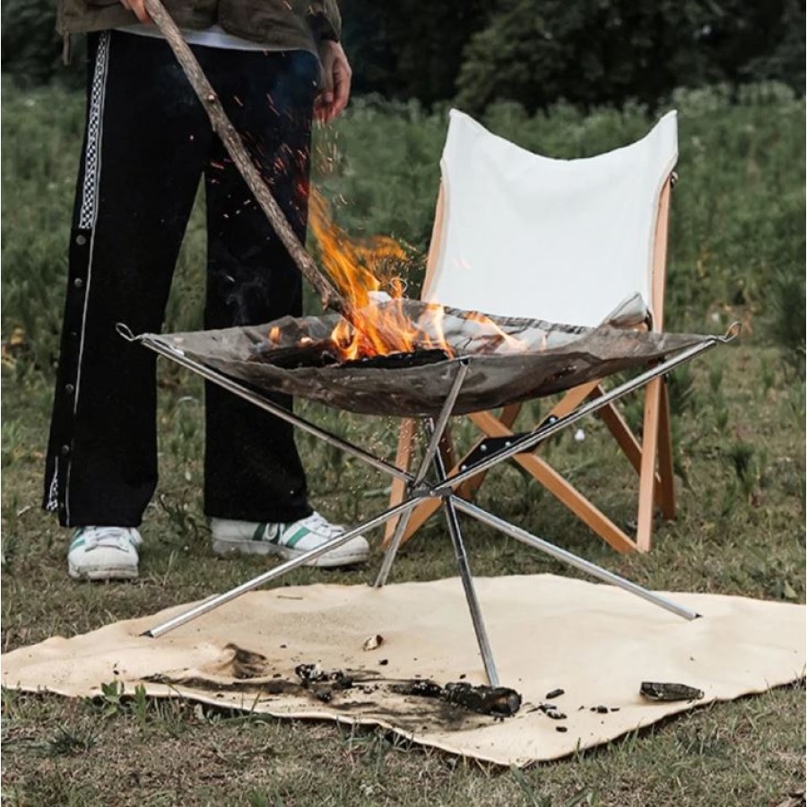 Foldable Mesh Fire Pit for Camping and Outdoor Trips