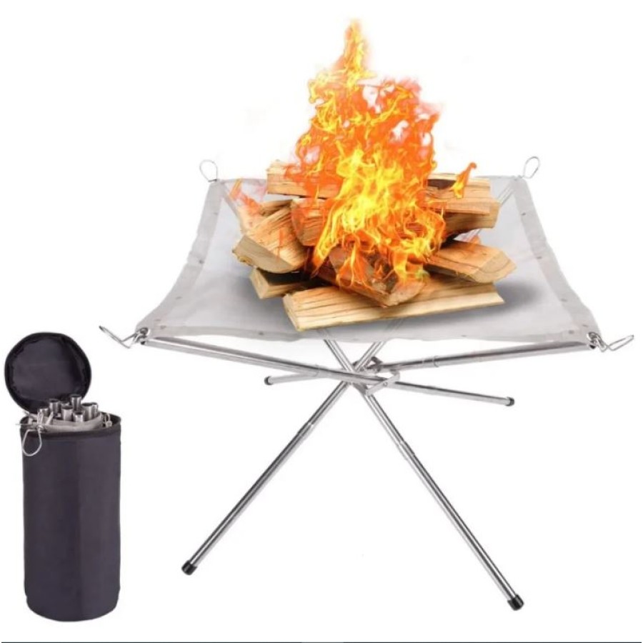 Foldable Mesh Fire Pit for Camping and Outdoor Trips
