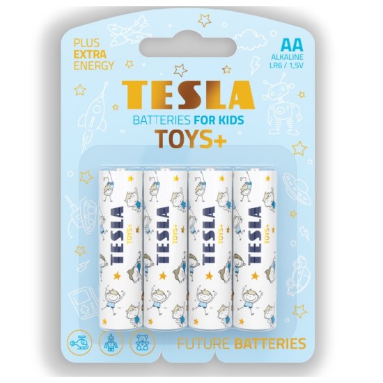 Tesla Toys+ Boy Blister Foil Battries AA - 4 Pieces