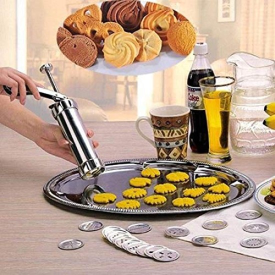 Stainless Steel Biscuit Maker Cookie Stamp Press Tool with 20 Molds