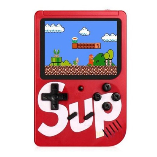 Classic Retro SUP 400 in 1 Game Console with Rechargeable Battery - Red