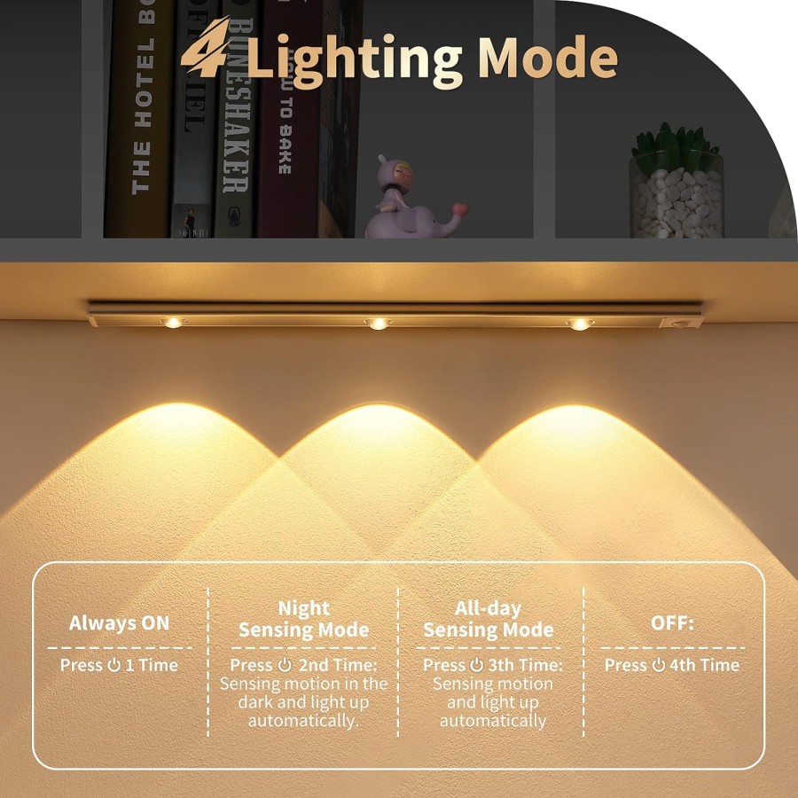 Rechargeable Smart Led Cabinet Closet Motion Sensor Light- 60cm