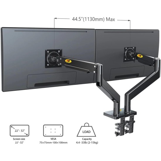 Dual Monitor Arm Full Motion Swivel Monitor 22-32inch