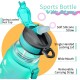 Sport Water Bottle with Straws, 1L Leak-Proof Water Bottle 1000ml