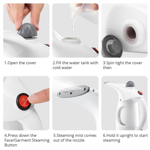 4-In-1 Handheld Facial & Garment Steamer