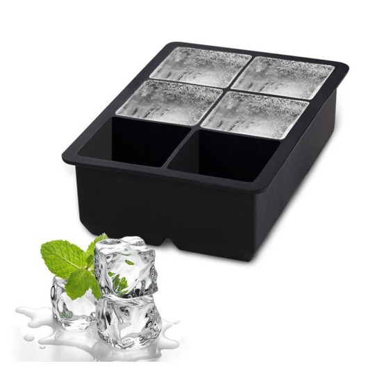 Flexible Silicone Ice Cube Maker 6 Mold Tray