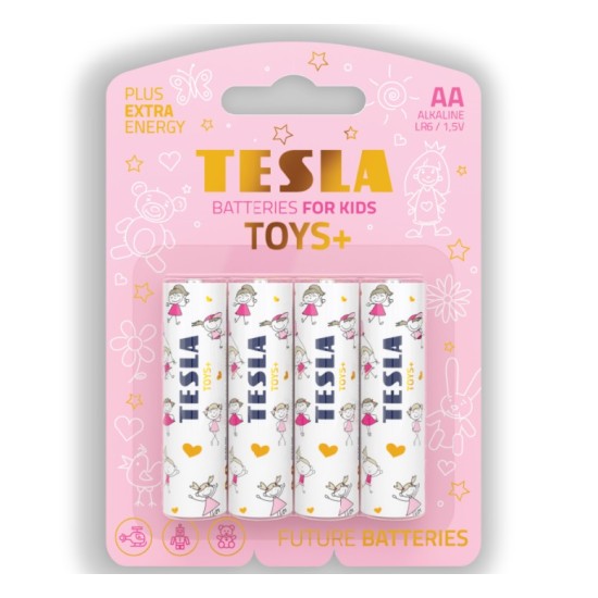 Tesla Toys+ Girls Blister Foil Battries  AA - 4 Pieces