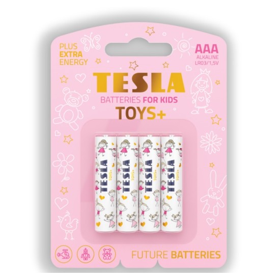 Tesla Toys+ Girls Blister Foil Battries  AAA - 4 Pieces