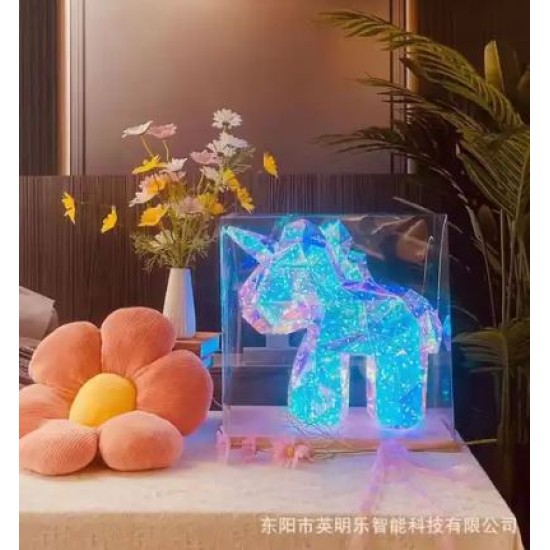 Shiny Unicorn Lamp Glow LED Light 40cm