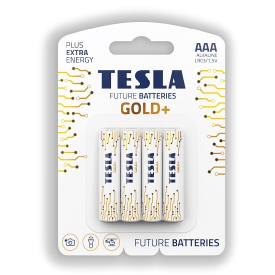 Tesla Gold Blister Foil Battries AAA- 4 Pieces