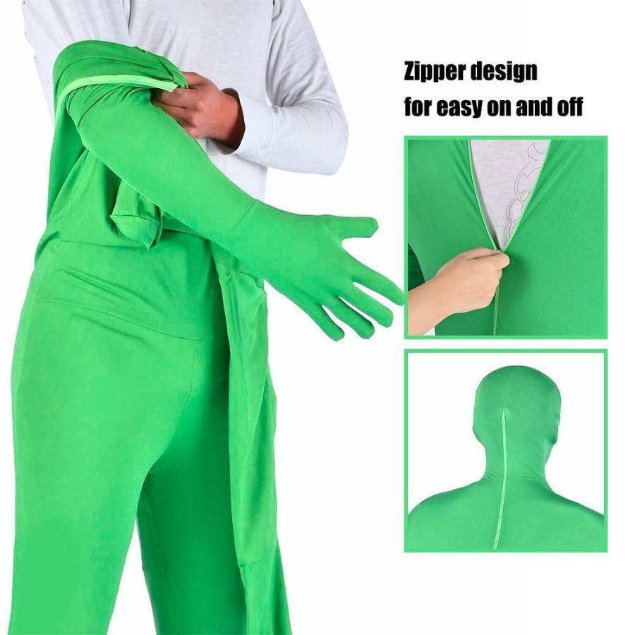 Green Suit Costume For Video Effect Background (Free Size)