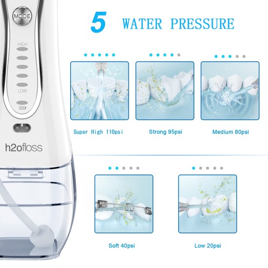H2ofloss Water Flosser Oral Irrigator - White