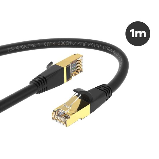 HAING High Quality Ethernet Cable Cat8 Network Cable - 1m