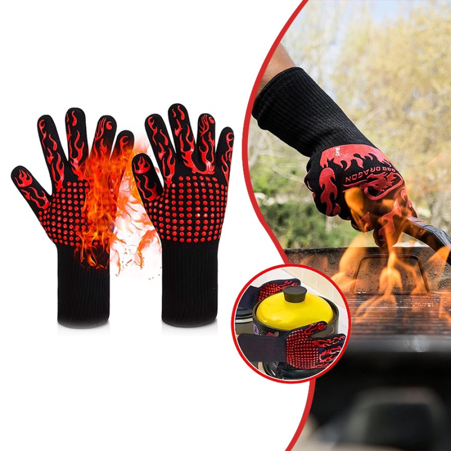 Hight Heat Resistant Gloves for Cooking BBQ 2pcs