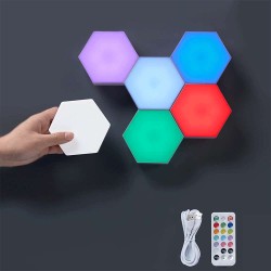 Hexagon Lights With Remote Control Smart LED Wall Light Panels Touch Sensor - 6 Pannel