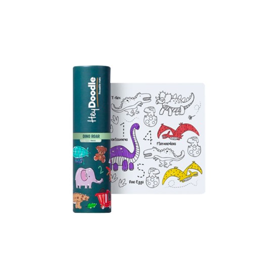 Hey Doddle 123 Trace Reusable Silicone Colouring Mini Mat – Dinoroar