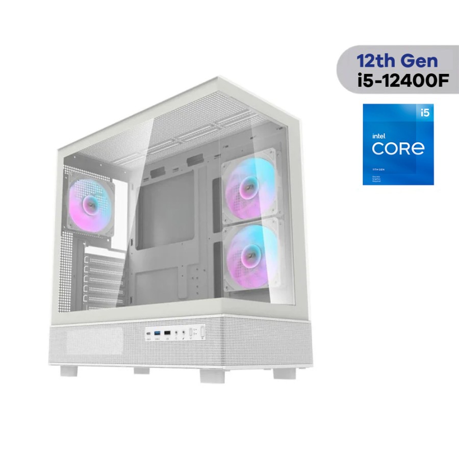 Darkflash Pulsar Gaming PC Intel i5 12th Gen, RTX 5050 8GB, 16GB RAM, 1TB SSD RGB Case - White