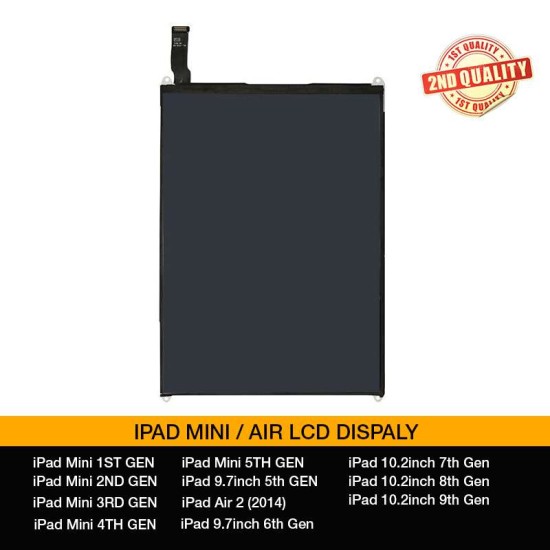 Ipad Mini & Air LCD Display - 2nd Quality