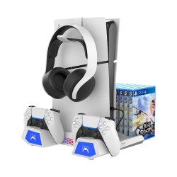 iPega PS5 Vertical Stand Base Game Controller Charging and 15 Disc Storage Rack iPega PS5 Vertical Stand Base Game Controller Charging and 15 Disc Storage Rack