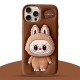 Labubu iPhone 13/14/15 Pro Case with Built-in Handle - Brown Labubu iPhone 13/14/15 Pro Case with Built-in Handle - Brown
