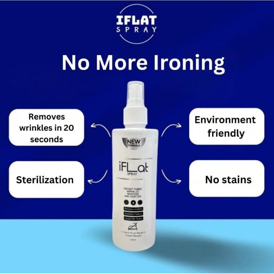i FLat Spray Instant Fabric Wrinkles Remover (250 ml)