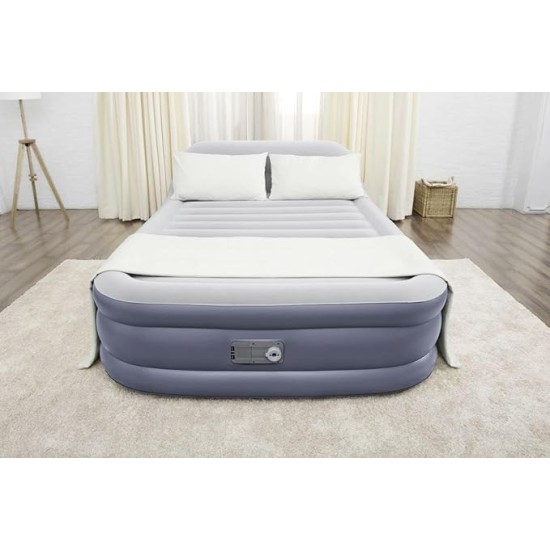 Bestway 89" X 60" X 33"/2.26M X 1.52M X 84cm Tritech Airbed Queen Sleekflow Headboard Built-In Ac Pump