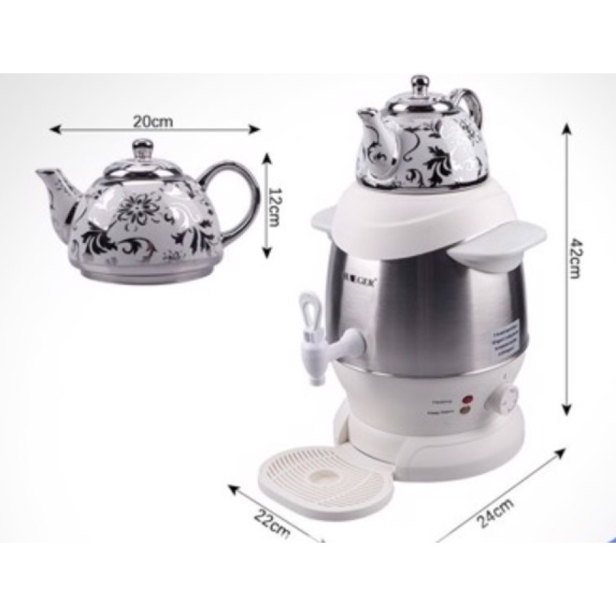 Raf Stainless Steel Double Layer Samovar Tea Coffee Maker 6 Liter