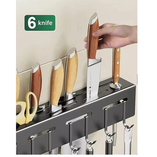 Kitchen Shelf Stainless Steel Wall Mount Knife Holder 40cm