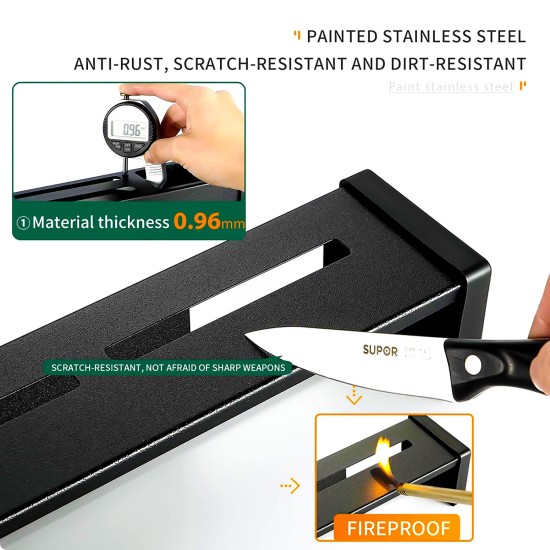 Kitchen Shelf Stainless Steel Wall Mount Knife Holder 40cm