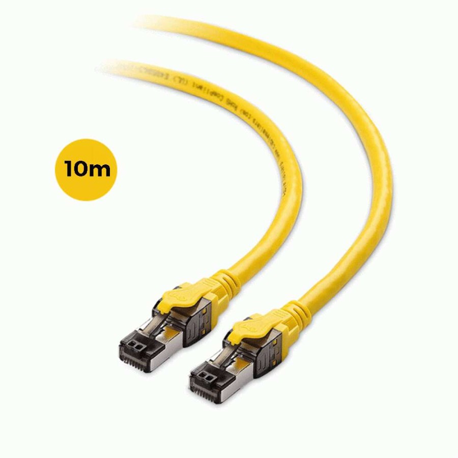 KUWES Cat8 High Speed Ethernet Cable up to 40Gbps - 10m - Yellow