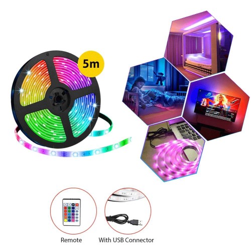 LED Strip Light 5m with USB Connector ( High Quality )