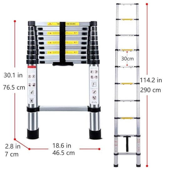 Multi Purpose Folding Step Ladder Platform Extendable Scaffold Ladder 3.8M