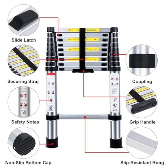 Multi Purpose Folding Step Ladder Platform Extendable Scaffold Ladder 3.8M