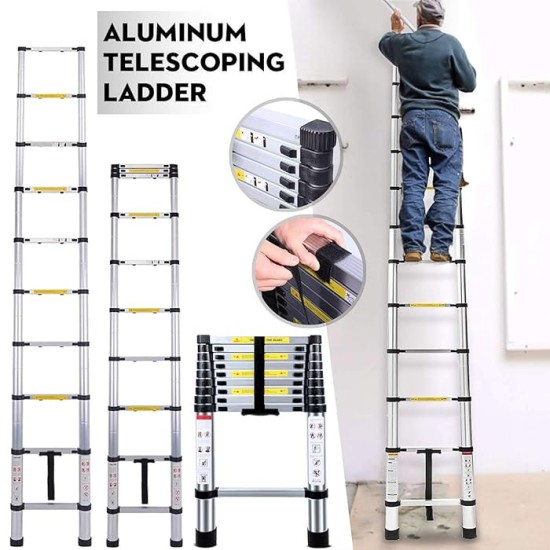 Multi Purpose Folding Step Ladder Platform Extendable Scaffold Ladder 3.8M