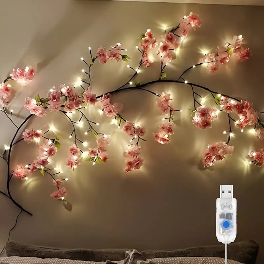 Creative LED Cherry Blossom Light Bendable Flower Branch Lamp Home Decor