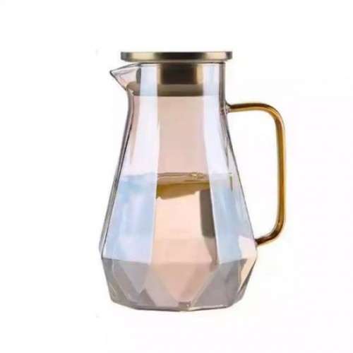 Large Diamond Glass Pitcher Set