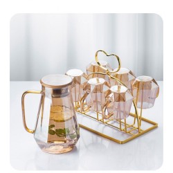 Large Diamond Glass Pitcher Set Large Diamond Glass Pitcher Set